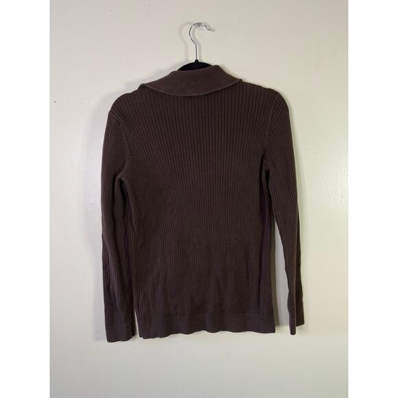 LAUREN Ralph Lauren sweater Brown Size Medium 3/4 Button Long Sleeve - Picture 3 of 15